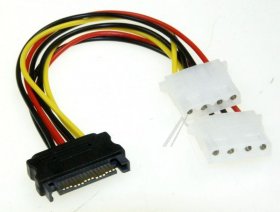 Delock Internal Power Supply Cable - Cable Power Sata 15pin > 2x 4pin Molex Female 20cm
