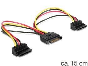 Delock Internal Power Supply Cable - Cable Power Sata 15pin > 2x Sata Hdd – Angled