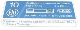 Siba Glass T Fuse 5x20mm Time Lag - 0 032a-t Feinsicherung 5x20 Inh:10 stk
