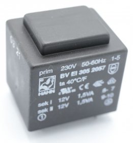 Hahn Ei30 Printtrafos With 2 Output - 12vx2-125ma Printtrafo 230v Ei30 3,0va 32,5x27,5x29,5mm