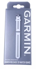 Garmin Wristbands For Smartwatch - 010-11251-1p Garmin Replacement Wristband 20mm Silicone White-stainless Steel Buckle