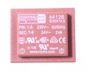 Myrra Ei30 Printtrafos With 1 Output - 24v-83ma Print Trafo 230v Ei30 2,0va 32,5x27,5x26,5mm 83ma