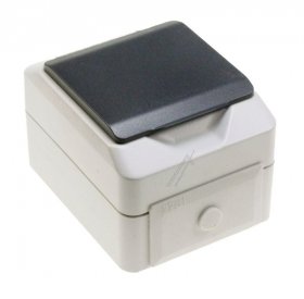 Asci Surface Mounting Socket - Fsd 100 Moisture-proof Outlet, 1 Way, Ip 44 Ap - Grey