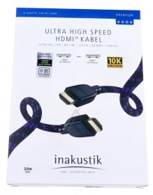 Inakustik Highspeed Hdmi Cable - Ultra High Speed Hdmi Kabel | Hdmi 2.1, 3m, Blau-schwarz