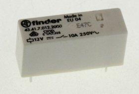 Finder Pcb Relay To 12v - 12vdc 10a-250vac Relay, 1 Pole Co