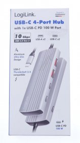 Logilink Hub-usb - Usb 3 2 Gen2 Hub 4+1-port 2x Usb-a 2x Usb-c Pd 100w Aluminum - UA0413