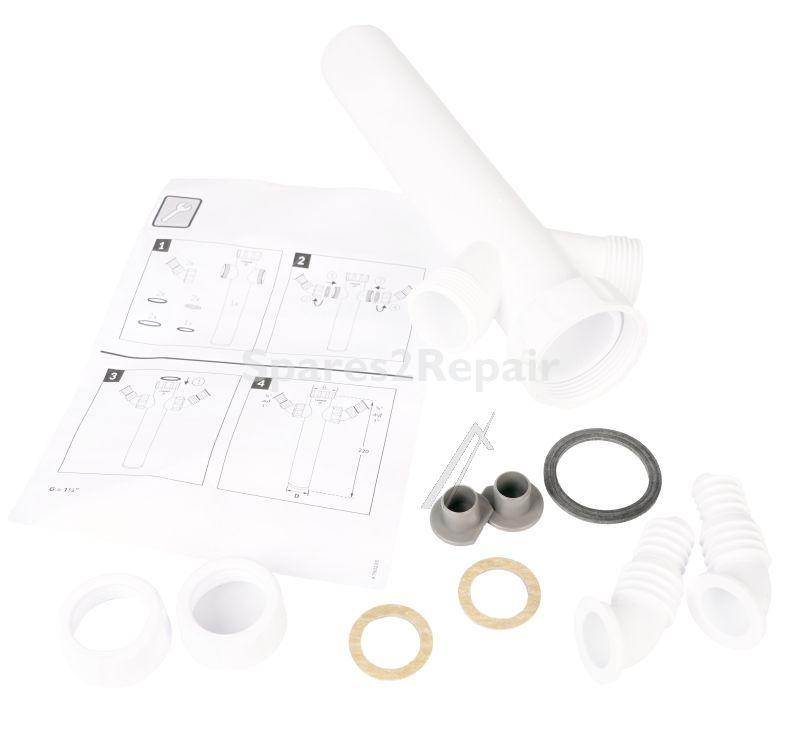 Haas Siphon - 2921 Pp Immersion Tube 1 1-2" White With Two Combination Device Connections 1" And 3-4"