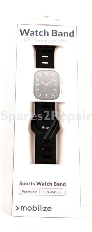 Mobilize Wristbands For Smartwatch - 81637 Sport Silicone Wristband - For Apple Watch 38-40-41mm - Black
