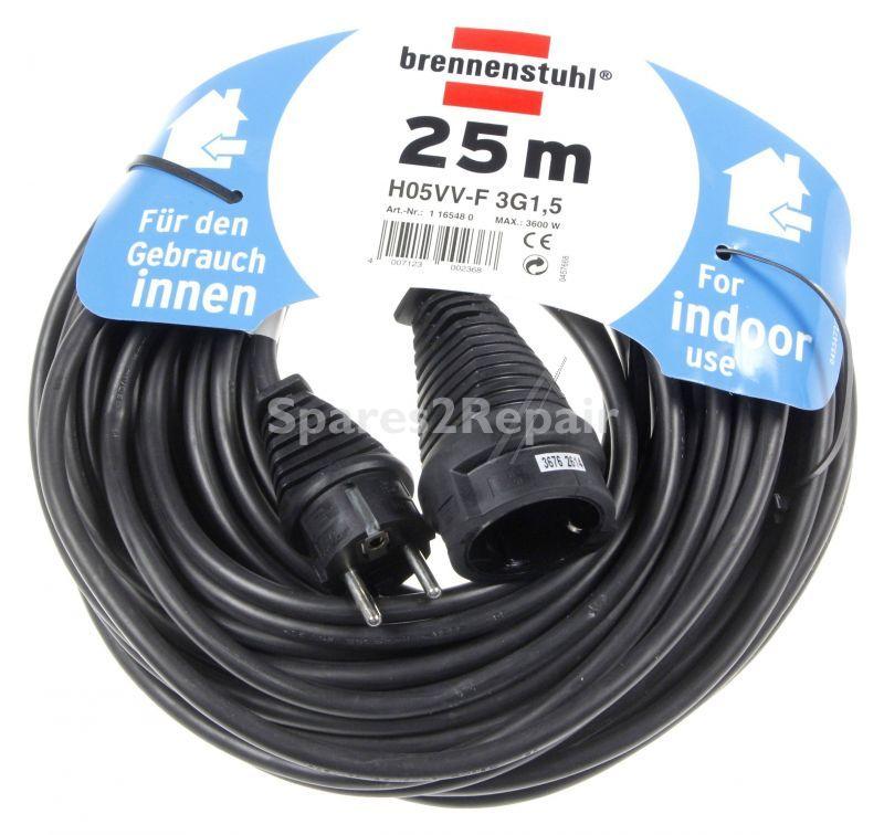 Brennenstuhl Power Supply Cable - 1165480 Qualitäts-kunststoff-verlängerungskabel 25m H05vv-f 3g1 5