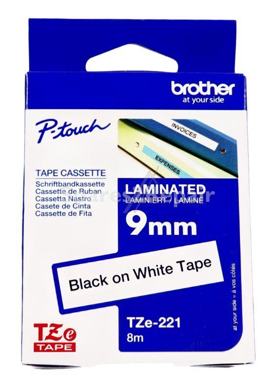 Brother Colour Cartridge - Tze-221 Brother Tze221 P-touch Black On White 9mm