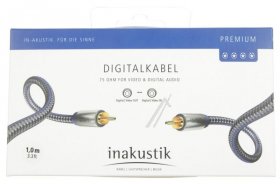 Inakustik Phono Plug.-phono Plug.digital - Premium 0041401 Ii Digital-video Ch Plug-ch Plug 1 0m