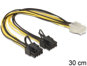 Delock Internal Power Supply Cable - Cable Pci Express Power Supply 6 Pin Female > 2 X 8 Pin Male
