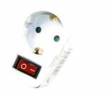 VIVANCO Splitter With Switch 1way AS 1W SCHUKO ADAPTER WITH SWITCH, WHITE 22396