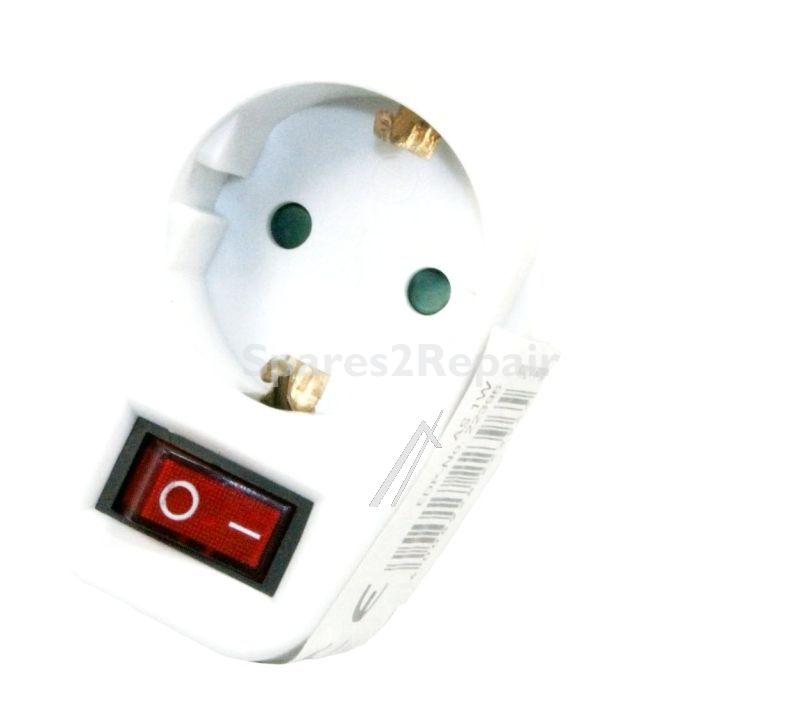 VIVANCO Splitter With Switch 1way AS 1W SCHUKO ADAPTER WITH SWITCH, WHITE 22396