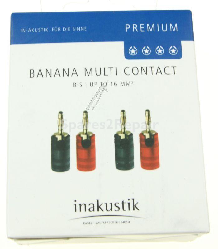 Inakustik Banana Plug - Premium Bananenstecker Multicontact, 4er Set