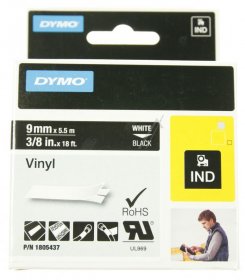 Dymo Colour Cartridge - Schriftband Weiss Auf Schwarz 9mm- 5,5m Fur Rhino 4200-5000-