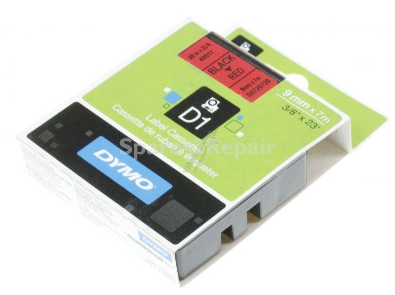 Dymo Colour Cartridge - S0720720 Label Tape Black On Red 9mm-7m Dymo D1 Tape