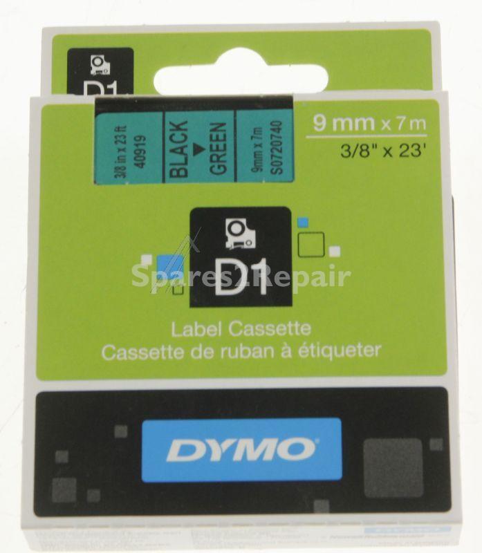 Dymo Colour Cartridge - S0720740 Label Tape Black On Green 9mm-7m Dymo D1 Tape