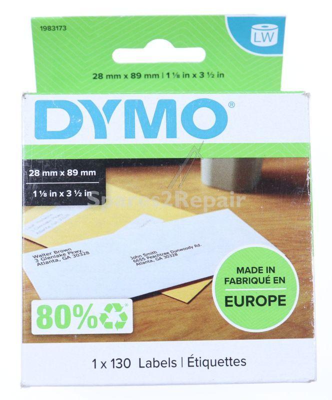 Dymo Colour Cartridge - 99010 S0722370 Labels Black On White 89mm X 28mm