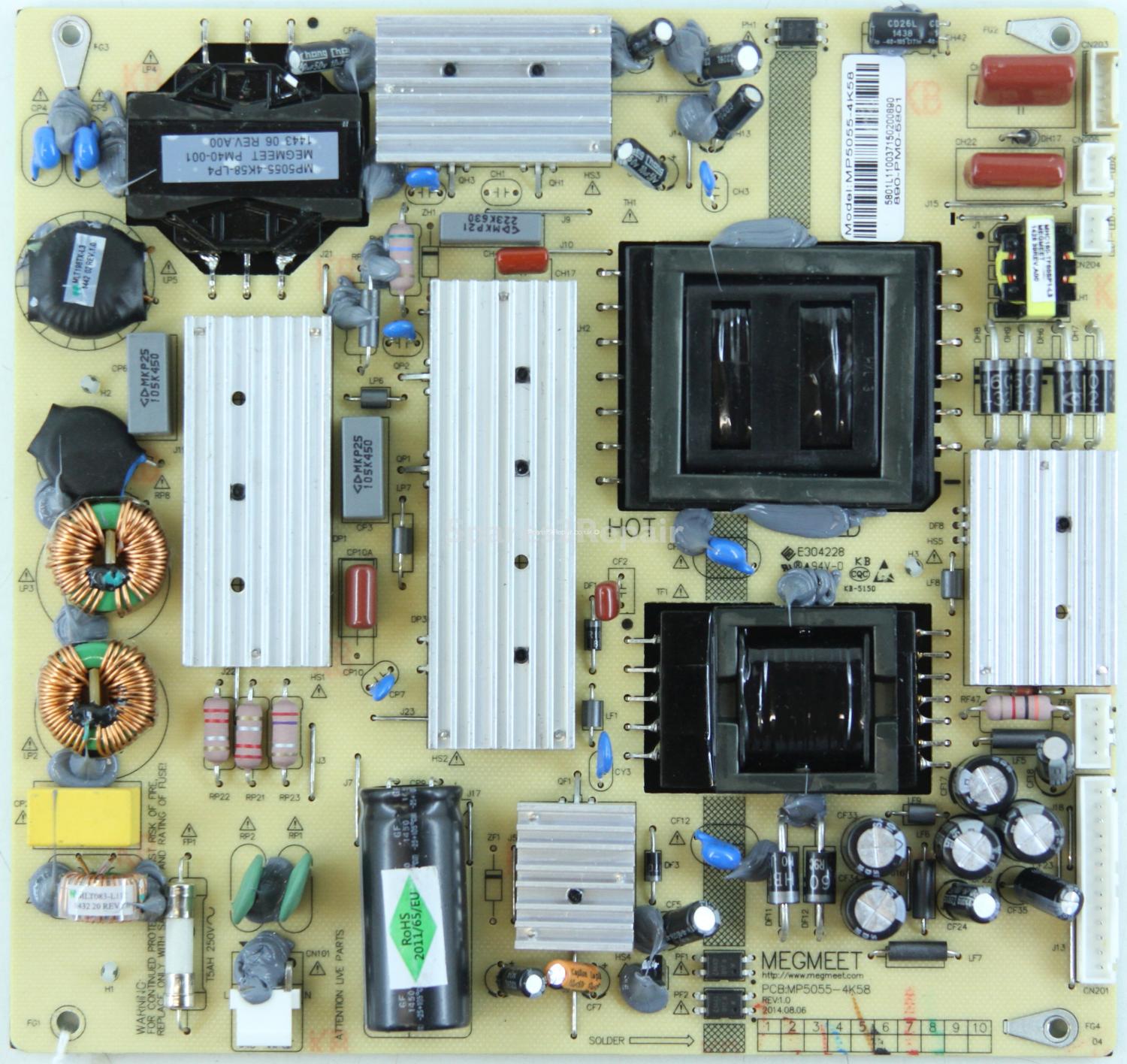 Bush LE-58GCL-B - Power Supply - MP5055-4K58 - 890-PM0-5801 - REV:1.0