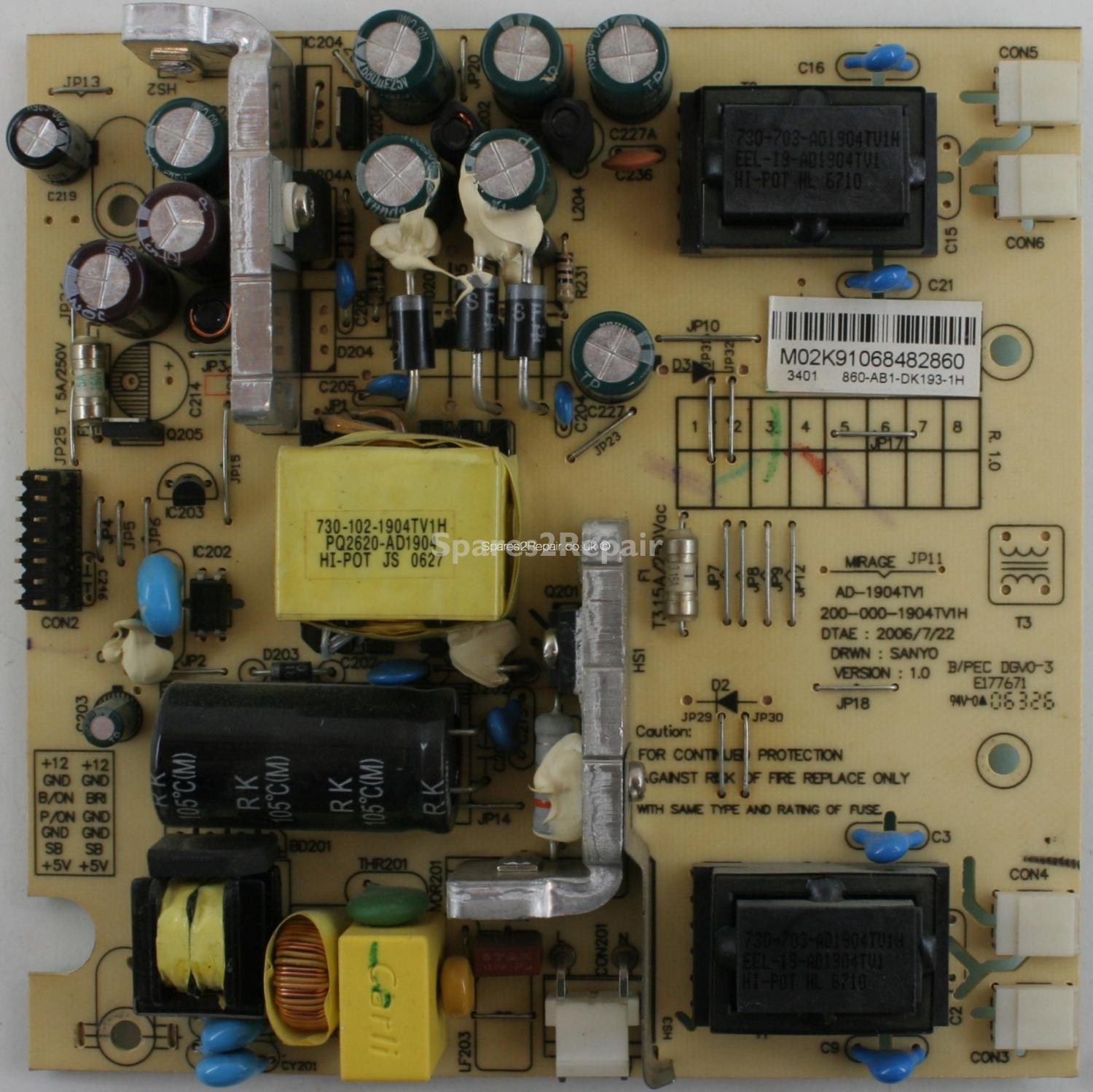 Goodmans GTVL19W19HD - PSU - AD-1904TV1 - 200-000-1904TV1H - Version 1.0 - 860-AB1-DK193-1H