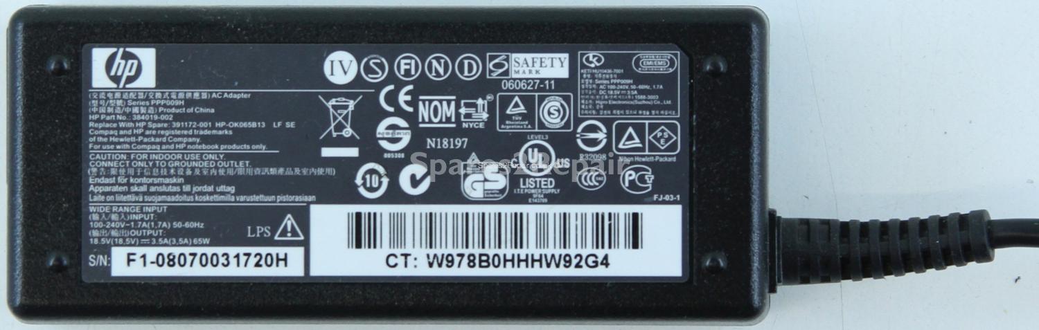 Hewlett Packard - Charger - PPP009H - 384019-002 - 18.5V 3.5A (Original)