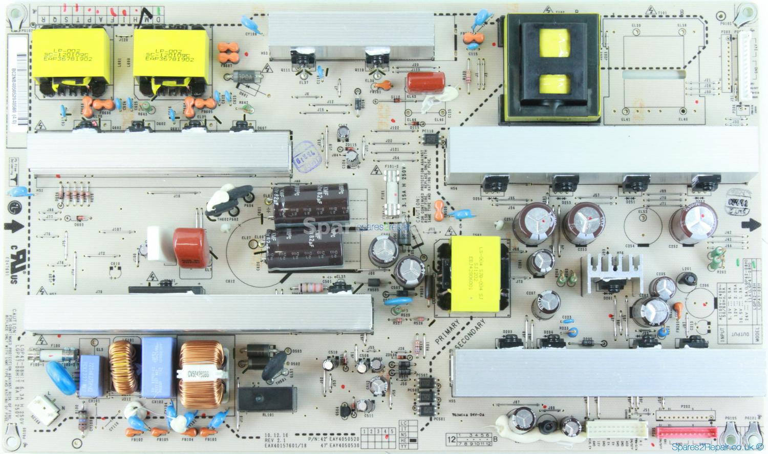 LG M4210LG - Power Supply - EAY40505204 - EAX40157601/18 - REV 2.1 - LGP42-08H