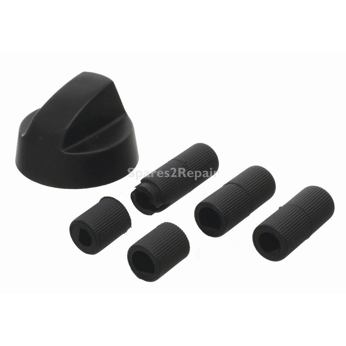 Universal Black Oven Knob With Five Adapters