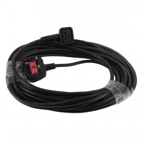 Compatible for Numatic WVD, HZD, NTD, HZQ Series Vacuum Cleaner Black Cable & 13A Plug Assembly with 3-Pin Connector (12M)