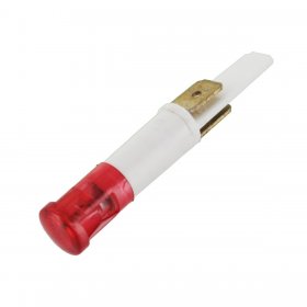 Universal Red 9mm Type Round Lens Neon Indicator Lamp with Twin Push-Fit Faston Tag Spade Connector Terminals (220V-240V)