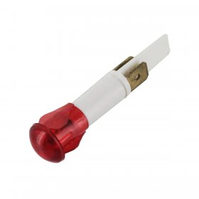 Universal Red 10mm Type Round Lens Neon Indicator Lamp with Twin Push-Fit Faston Tag Spade Connector Terminals (220V-240V)
