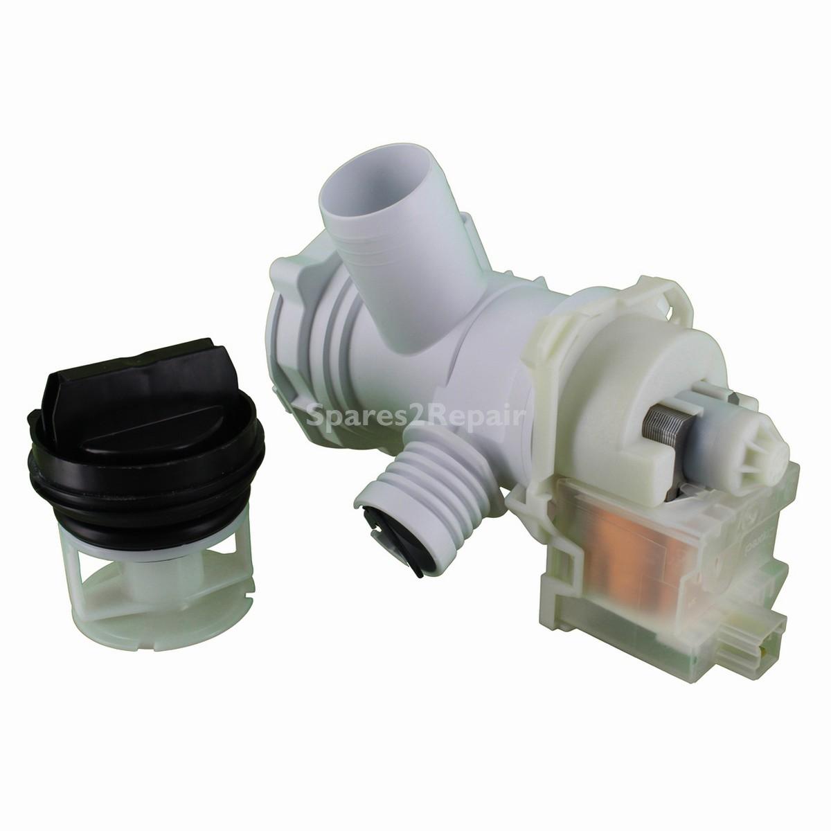 Compatible for Hotpoint AQ, HULT, IWB, IWC, IWD, IWE, WMA, WML, WME, WMF, WMS, WMY, XWS; Indesit IWB, IWC, IWE, IWS, WIXXE, XWE Series Washing Machine Drain Pump Base & Filter Housing Assembly (220V-240V, 50Hz)